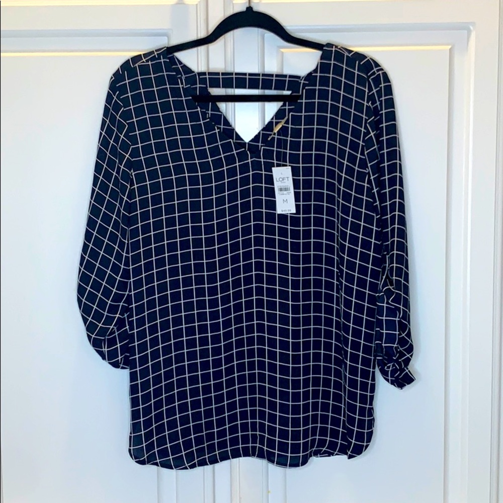 Navy & White Loft Blouse - M